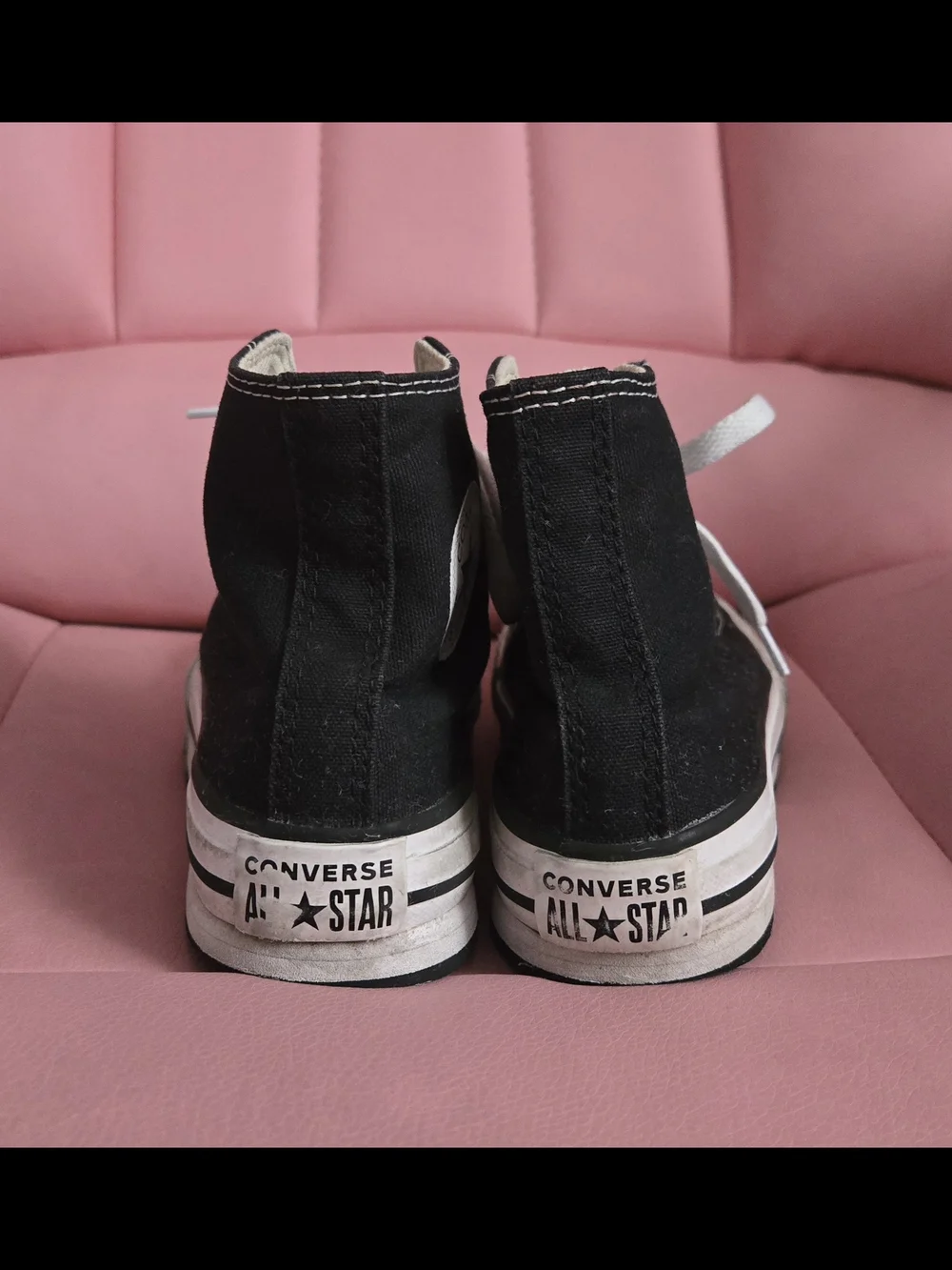 Converse Black and White Kids' High-Top Chunky Platform Shoes